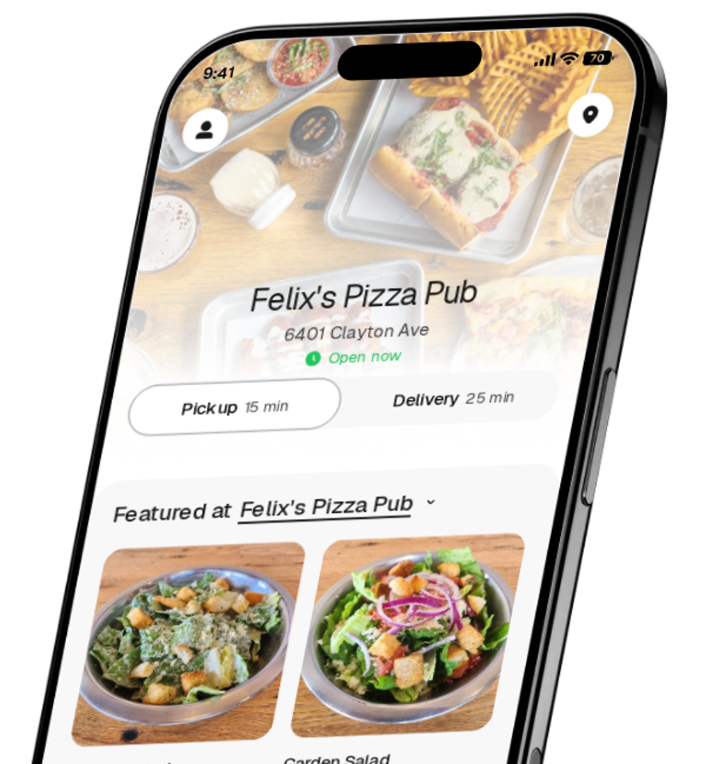 Felix's Pizza Pub app preview